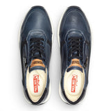 Getafe - Zapatillas deportivas de piel azul para hombre, fáciles de usar.