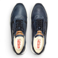 Getafe - Zapatillas deportivas de piel azul para hombre, fáciles de usar.