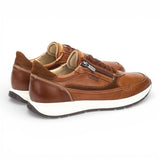 Getafe - Zapatillas deportivas de piel marrón para hombre, fáciles de calzar