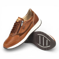 Getafe - Zapatillas deportivas de piel marrón para hombre, fáciles de calzar