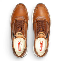 Getafe - Zapatillas deportivas de piel marrón para hombre, fáciles de calzar