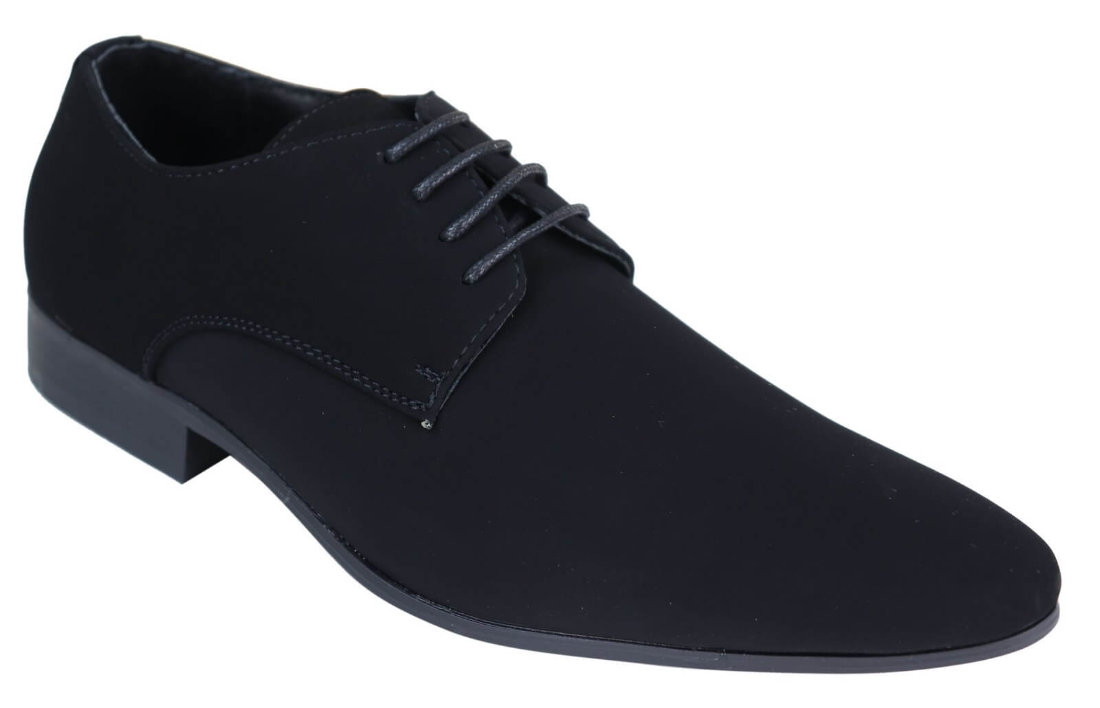 Zapatos de hombre de ante sintético con nubuck negro