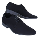 Zapatos de hombre de ante sintético con nubuck negro