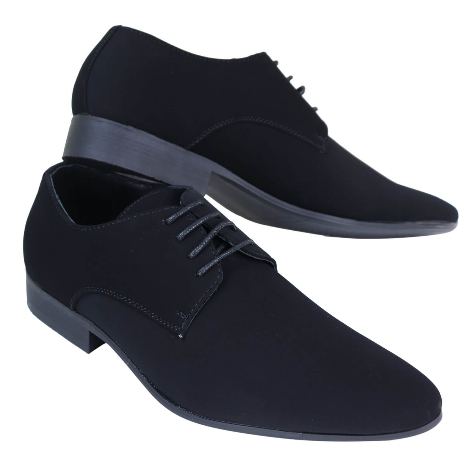 Zapatos de hombre de ante sintético con nubuck negro