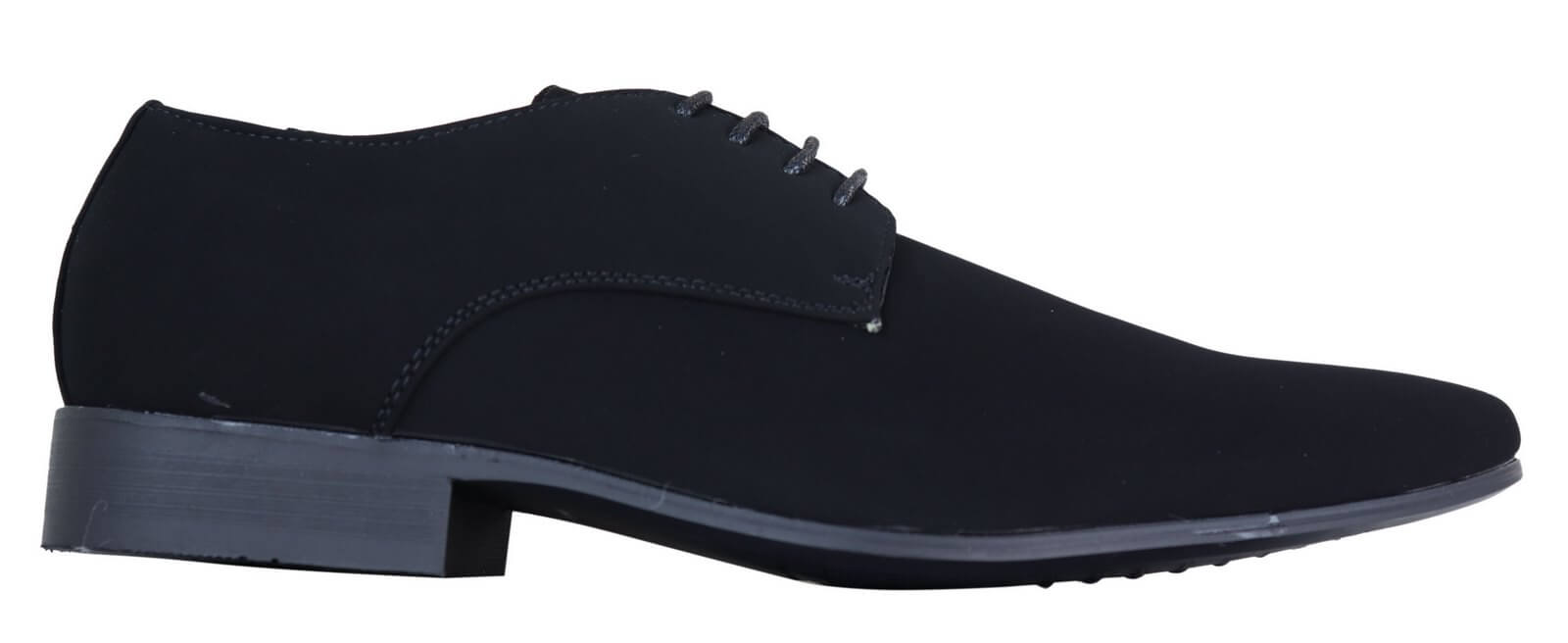 Zapatos de hombre de ante sintético con nubuck negro