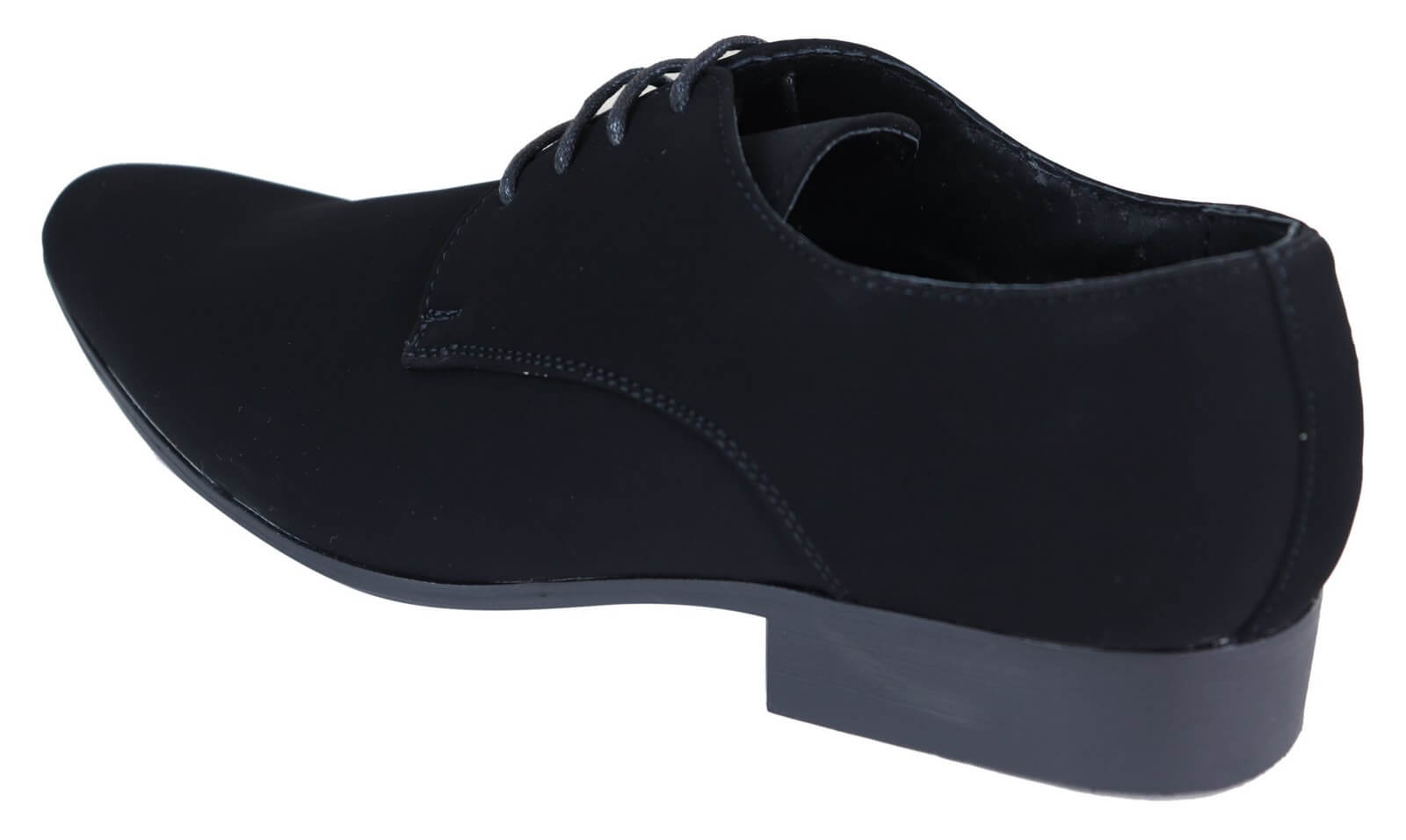 Zapatos de hombre de ante sintético con nubuck negro