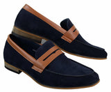 Mocasines de ante para hombre, estilo casual elegante, de diseñador italiano.
