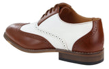 Zapatos brogue para hombre, color marrón/blanco.