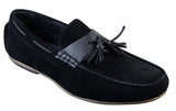 Zapatos de conducir para hombre, sin cordones, de piel sintética con forro interior de ante sintético, mocasines con borlas, estilo casual elegante.