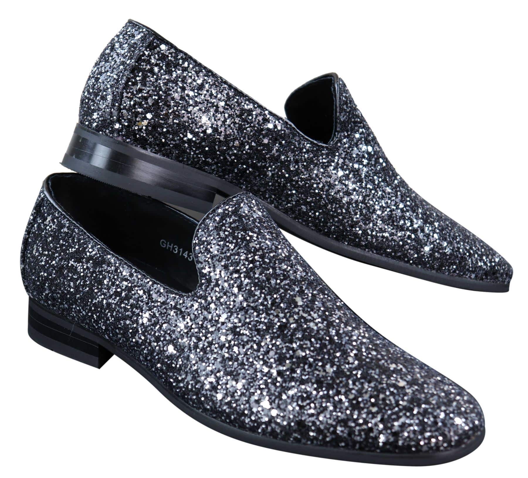 Zapatos de fiesta brillantes con purpurina para hombre