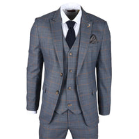 Gisborne - Blazer a cuadros azul marino para hombre