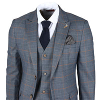 Gisborne - Blazer a cuadros azul marino para hombre