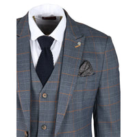 Gisborne - Blazer a cuadros azul marino para hombre