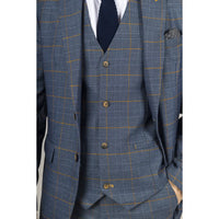 Gisborne - Blazer a cuadros azul marino para hombre
