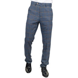 Gisborne - Pantalones de cuadros azul marino para hombre