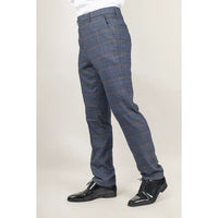 Gisborne - Pantalones de cuadros azul marino para hombre
