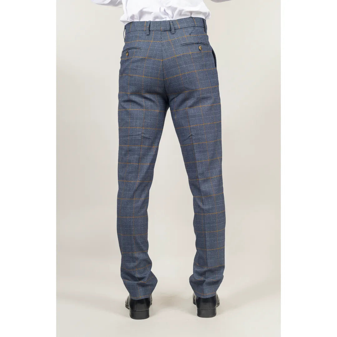 Gisborne - Pantalones de cuadros azul marino para hombre