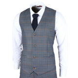 Gisborne - Chaleco azul marino a cuadros para hombre
