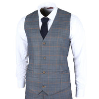 Gisborne - Chaleco azul marino a cuadros para hombre