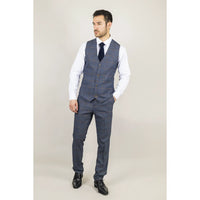 Gisborne - Chaleco azul marino a cuadros para hombre