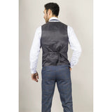 Gisborne - Chaleco azul marino a cuadros para hombre
