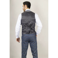 Gisborne - Chaleco azul marino a cuadros para hombre