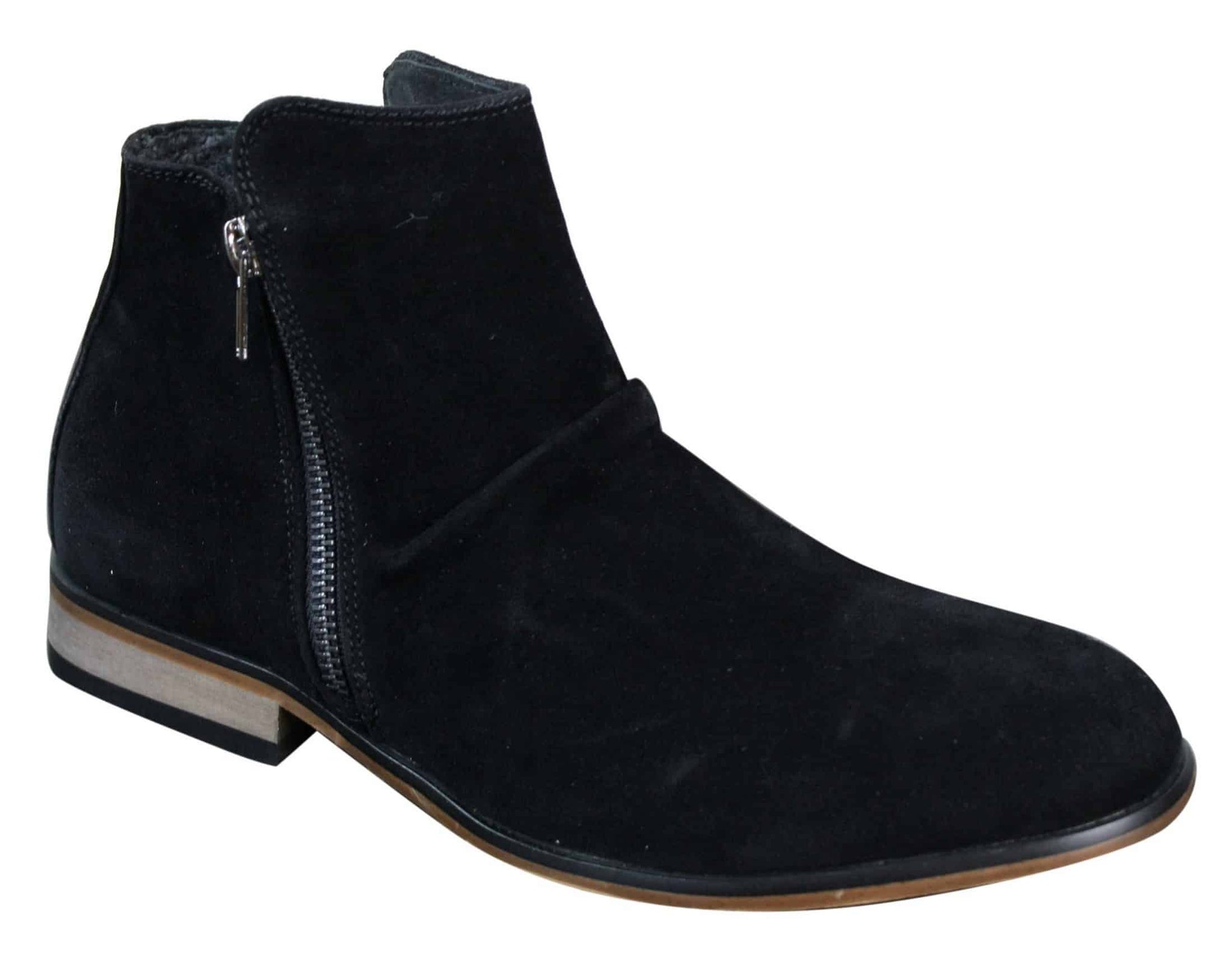 Botines Chelsea de ante italiano para hombre, sin cordones y con cremallera, estilo casual elegante, para desierto.
