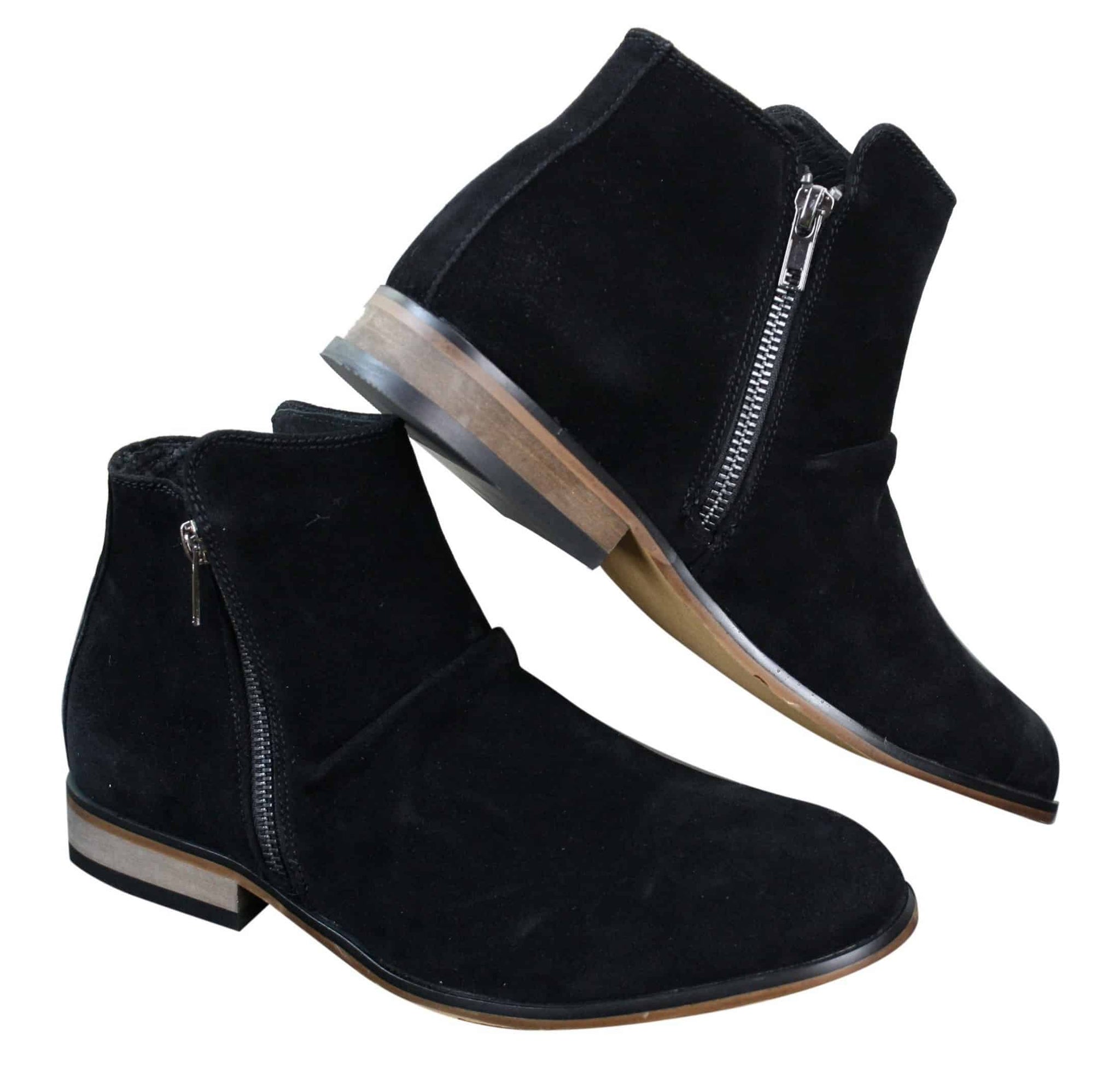 Botines Chelsea de ante italiano para hombre, sin cordones y con cremallera, estilo casual elegante, para desierto.