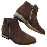 Botines Chelsea de ante italiano para hombre, sin cordones y con cremallera, estilo casual elegante, para desierto.