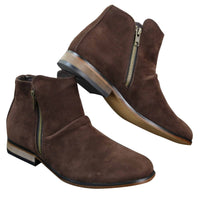 Botines Chelsea de ante italiano para hombre, sin cordones y con cremallera, estilo casual elegante, para desierto.