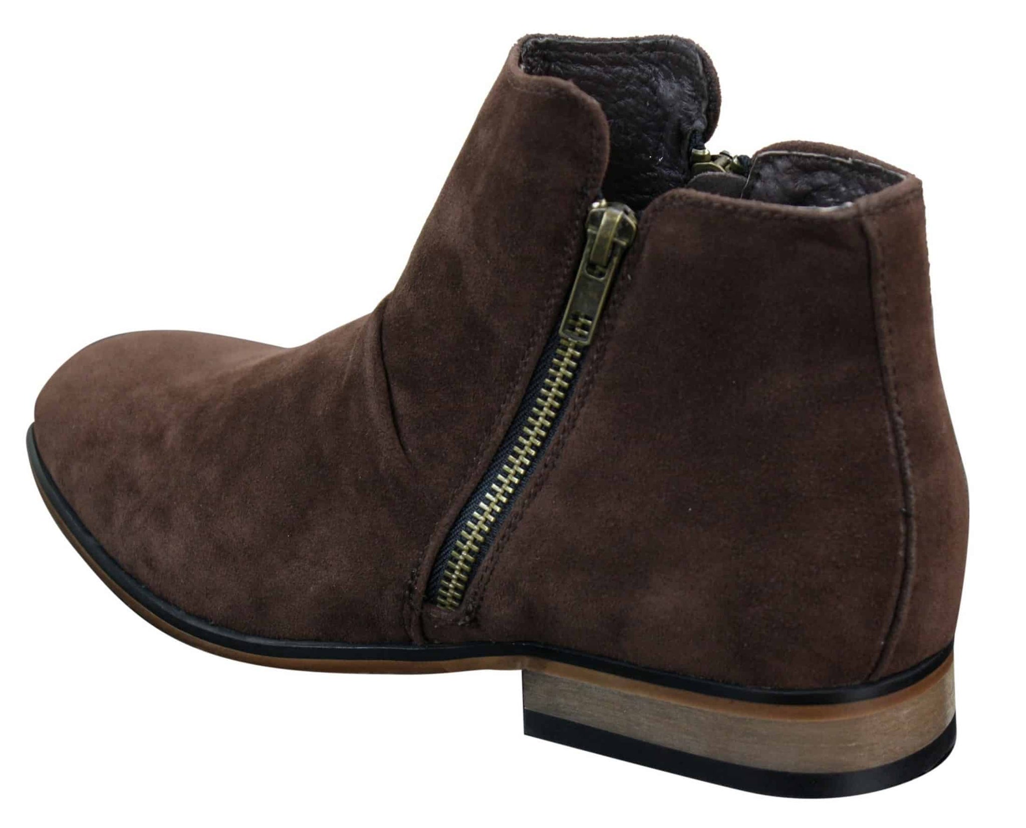 Botines Chelsea de ante italiano para hombre, sin cordones y con cremallera, estilo casual elegante, para desierto.