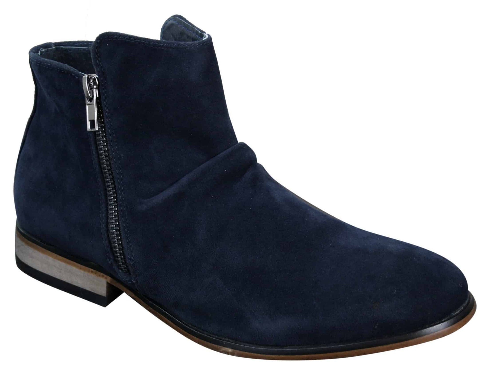Botines Chelsea de ante italiano para hombre, sin cordones y con cremallera, estilo casual elegante, para desierto.
