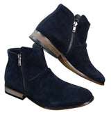 Botines Chelsea de ante italiano para hombre, sin cordones y con cremallera, estilo casual elegante, para desierto.