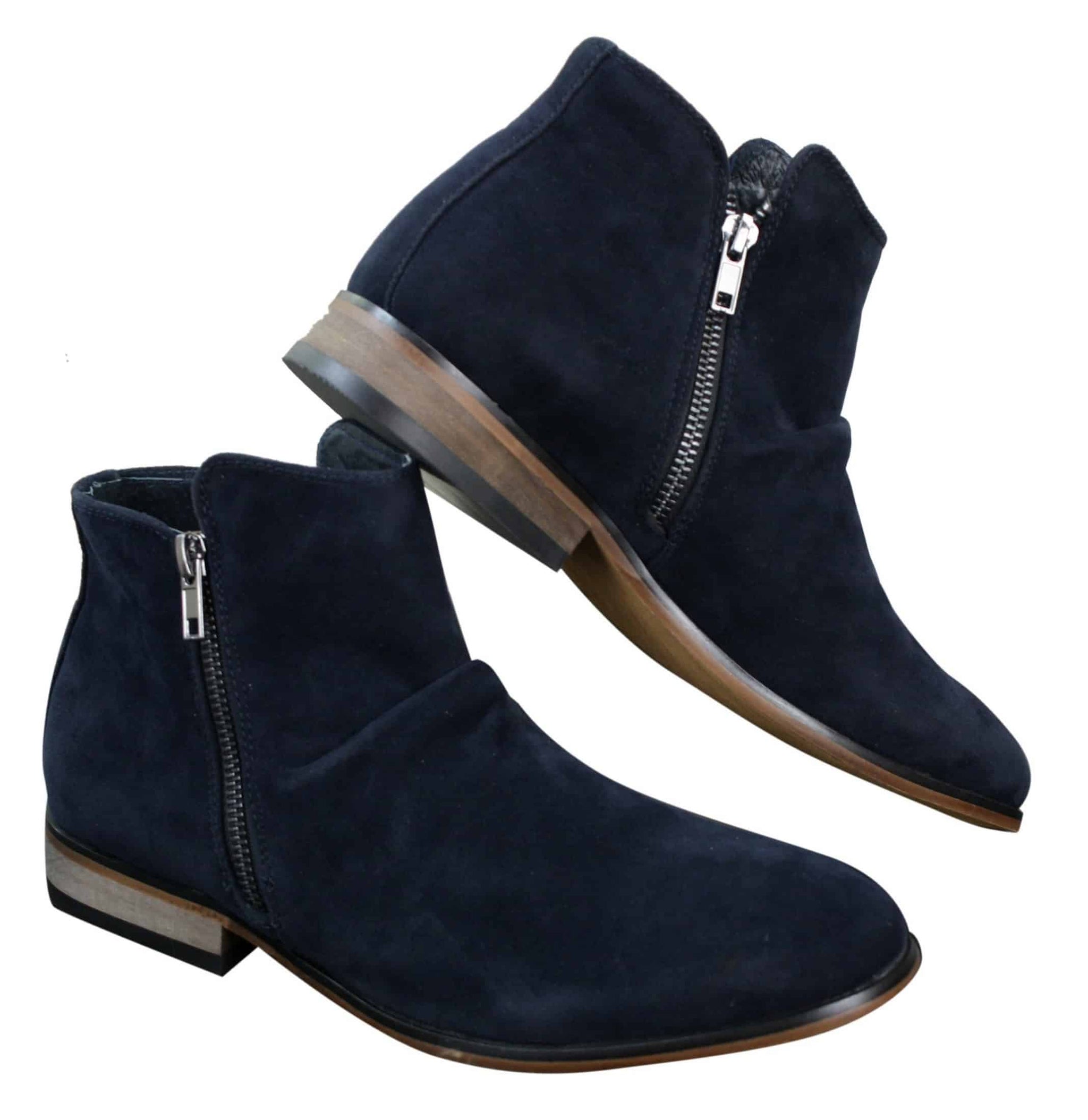Botines Chelsea de ante italiano para hombre, sin cordones y con cremallera, estilo casual elegante, para desierto.