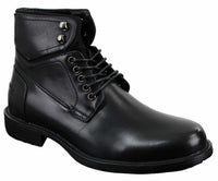 Botas militares casuales de tobillo para hombre con cordones, color negro y marrón.