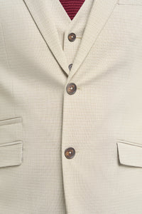 Hampton - Traje de tres piezas beige para hombre