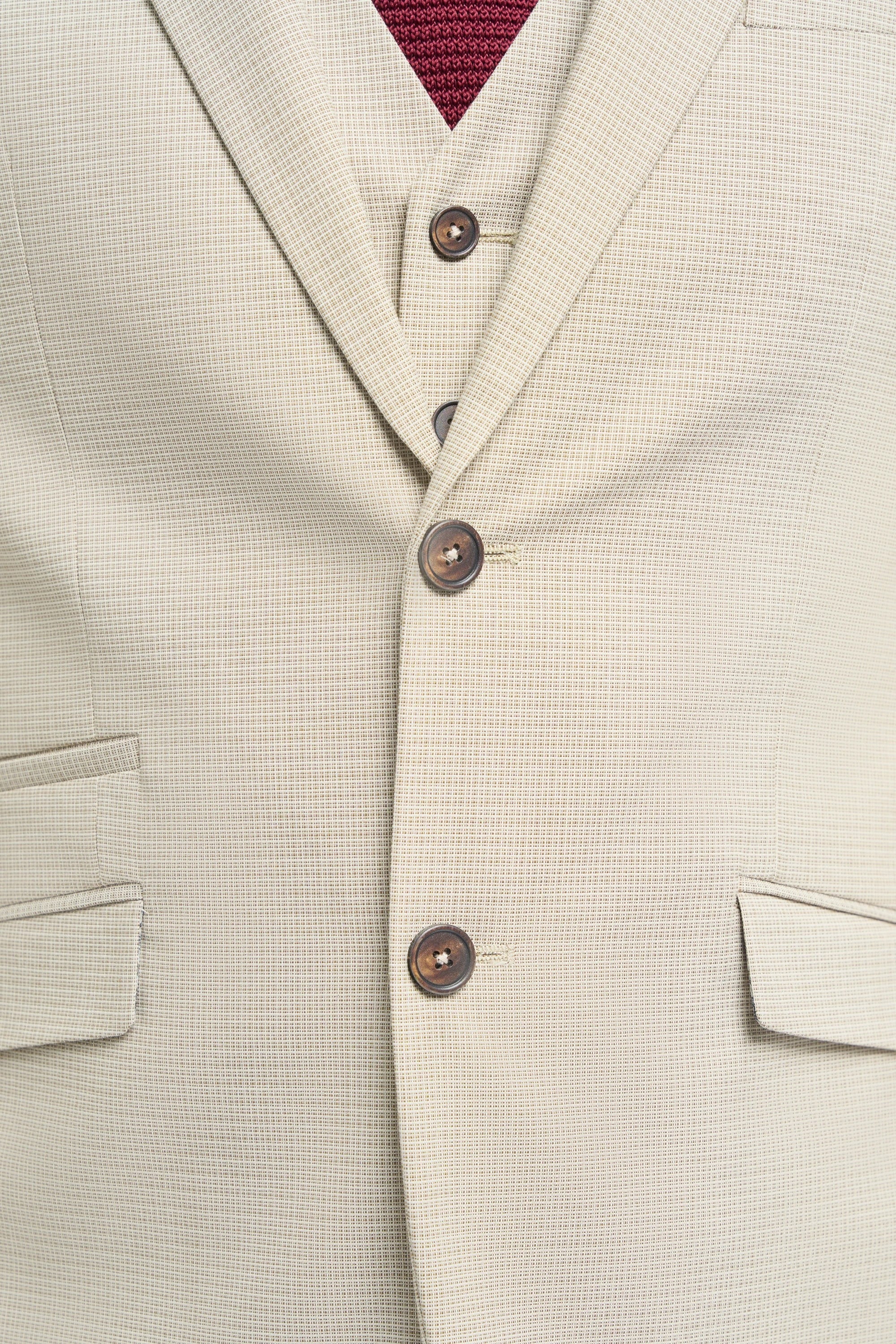 Hampton - Traje de tres piezas beige para hombre