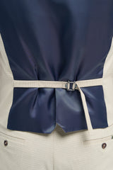 Hampton - Traje de tres piezas beige para hombre