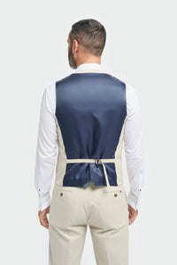 Hampton - Traje de tres piezas beige para hombre
