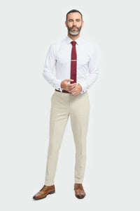 Hampton - Traje de tres piezas beige para hombre