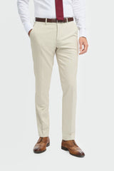Hampton - Traje de tres piezas beige para hombre