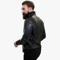 Happy Gentleman B109 - Chaqueta bomber de piel de cordero para hombre - Corte entallado