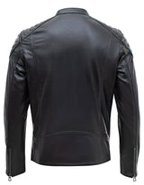 Happy Gentleman B110 - Chaqueta de cuero negro auténtico para hombre - Corte ajustado