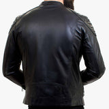 Happy Gentleman B110 - Chaqueta de cuero negro auténtico para hombre - Corte ajustado