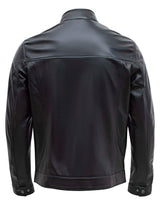 Happy Gentleman B107 - Chaqueta negra de piel de cordero de estilo clásico para hombre - Corte ajustado