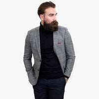 Traje de tres piezas Happy Gentleman ELEGANTE de lana con chaleco marrón en contraste.