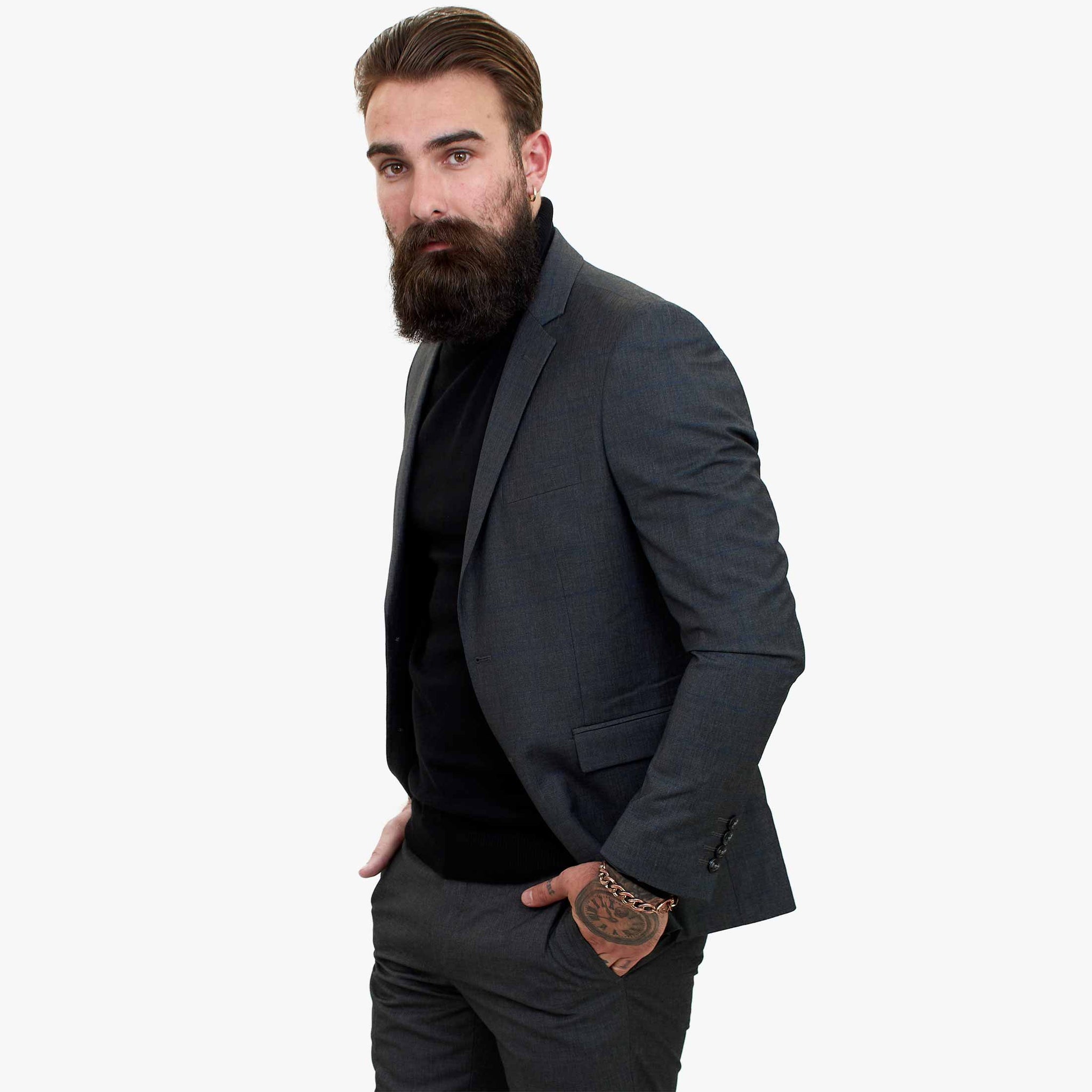Traje de lana de 3 piezas Happy Gentleman GRINGO gris