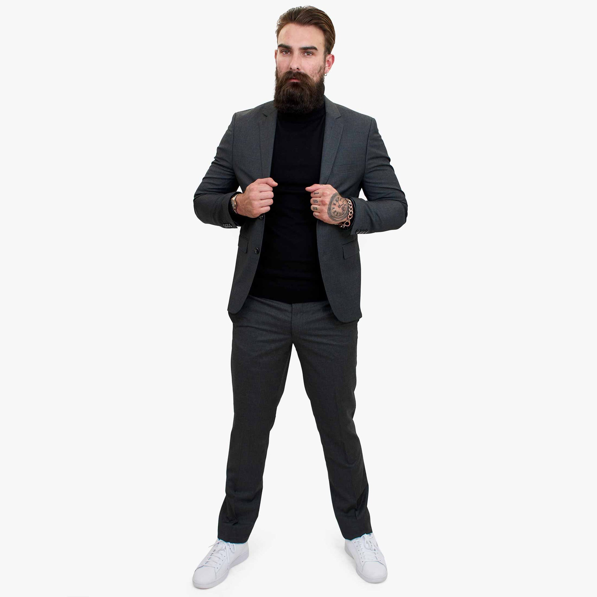 Traje de lana de 3 piezas Happy Gentleman GRINGO gris