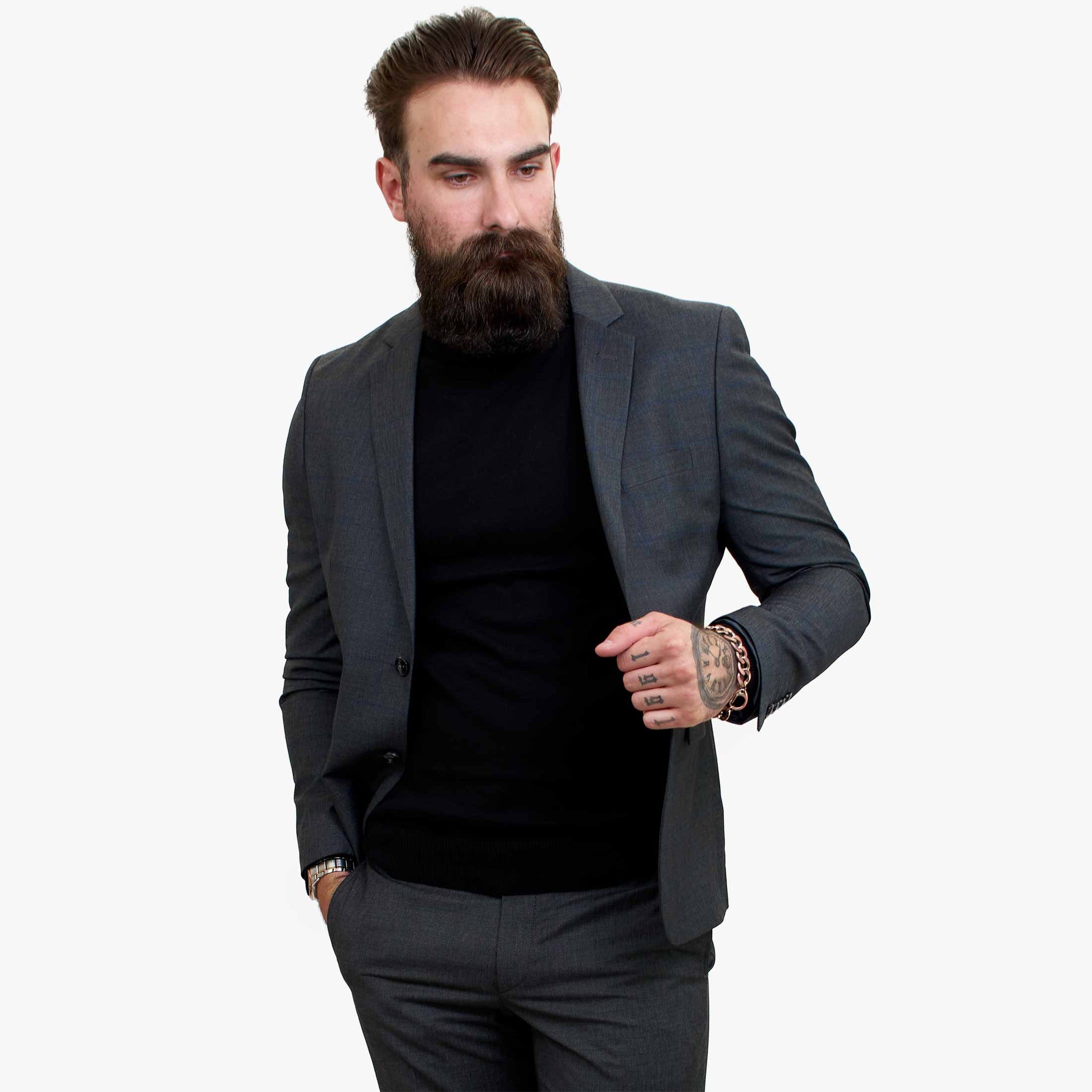 Traje de lana de 3 piezas Happy Gentleman GRINGO gris