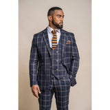 Hardy - Blazer de cuadros azul y beige para hombre
